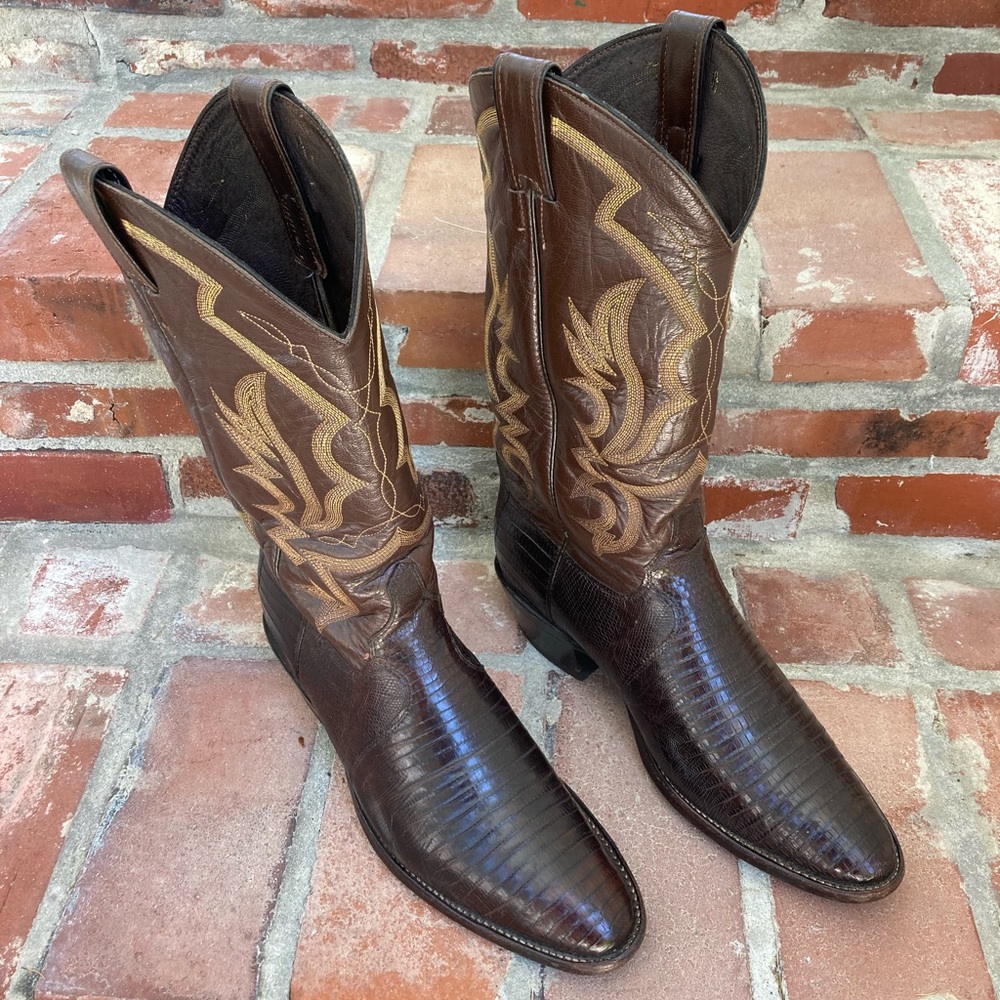 Justin Mens Lizard Boots 9EEE